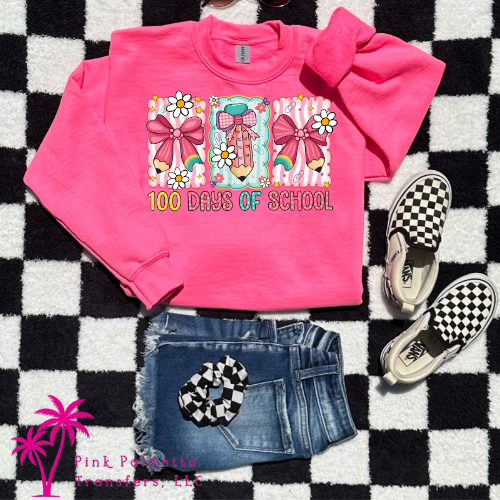 100 Days of School Flowery Youth Long Sleeve