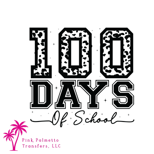 Cheetah 100 Days of School 10" DTF Transfer