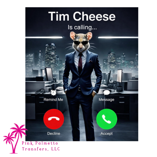 Custom Tim Cheese 10" DTF Transfer
