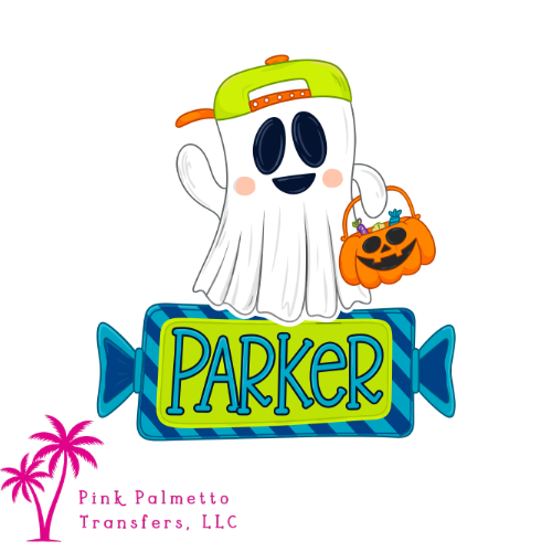 Custom Boy Halloween Candy w/ Name 10" DTF Transfer