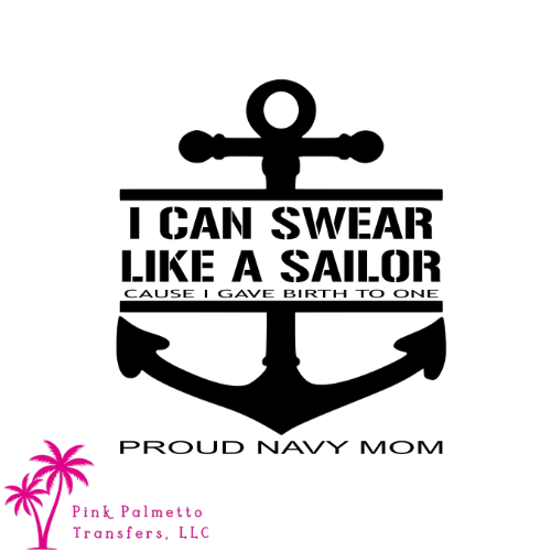 Proud Navy Mom 12" DTF Transfer