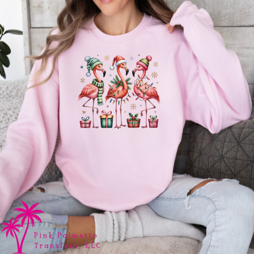 Beach Flamingo Christmas Sweatshirt