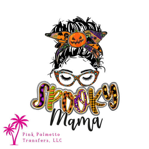 Messy Bun Spooky Mama 12" DTF Transfer