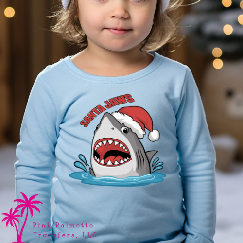 Santa Jaws Youth Long Sleeve Tshirt