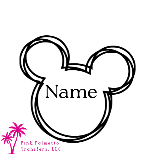 Custom Name Mickey Head 4.5 DTF Transfer