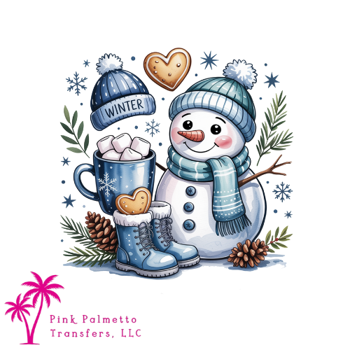 Winter Snowman 10" DTF Transfer
