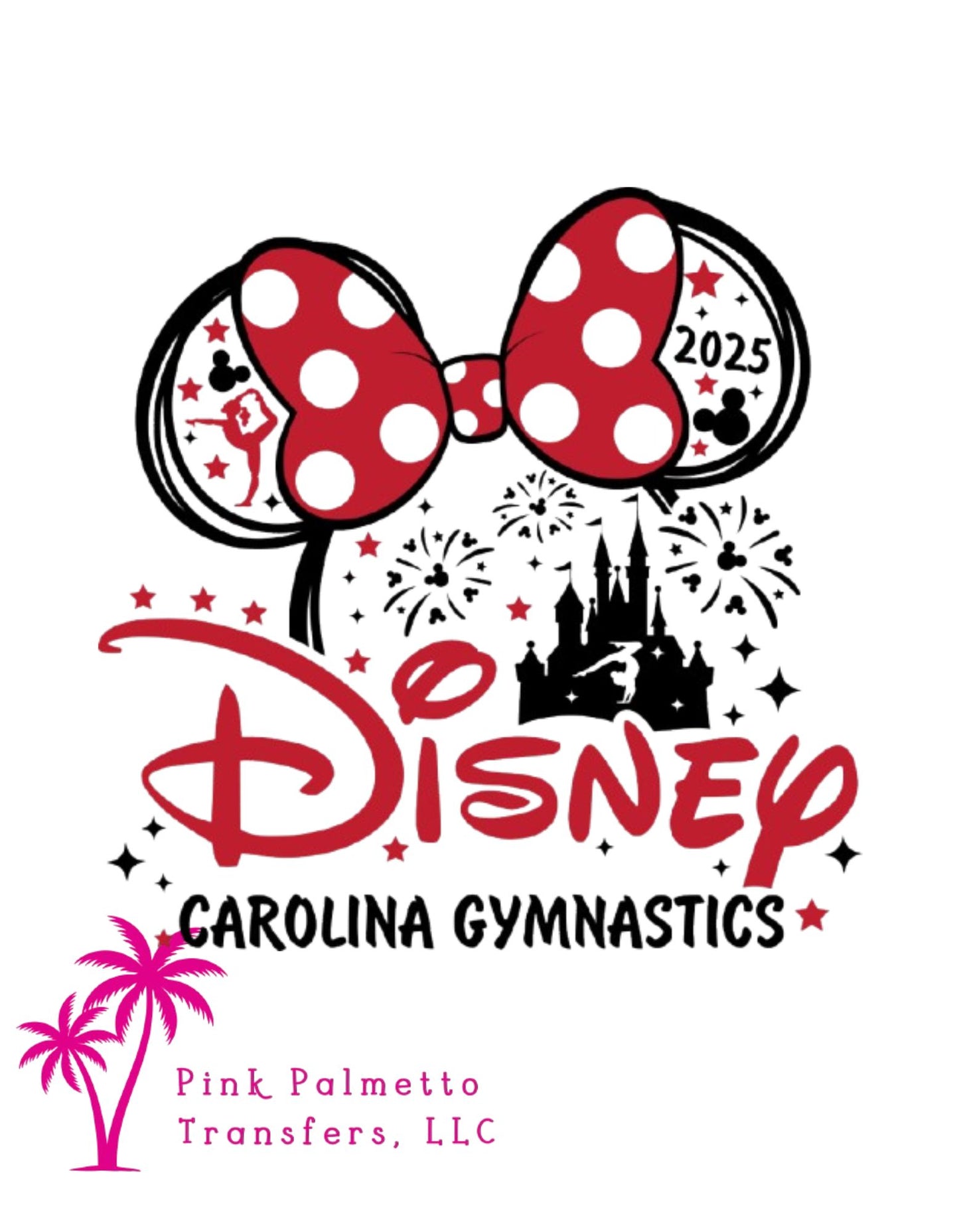 Disney Black Carolina Gymnastics 10" DTF Transfer