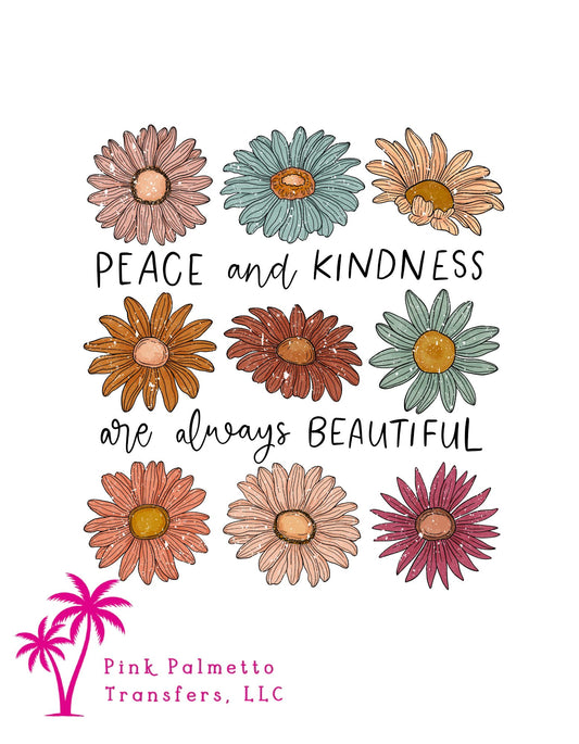 Peace and Kindness 10" DTF Transfer