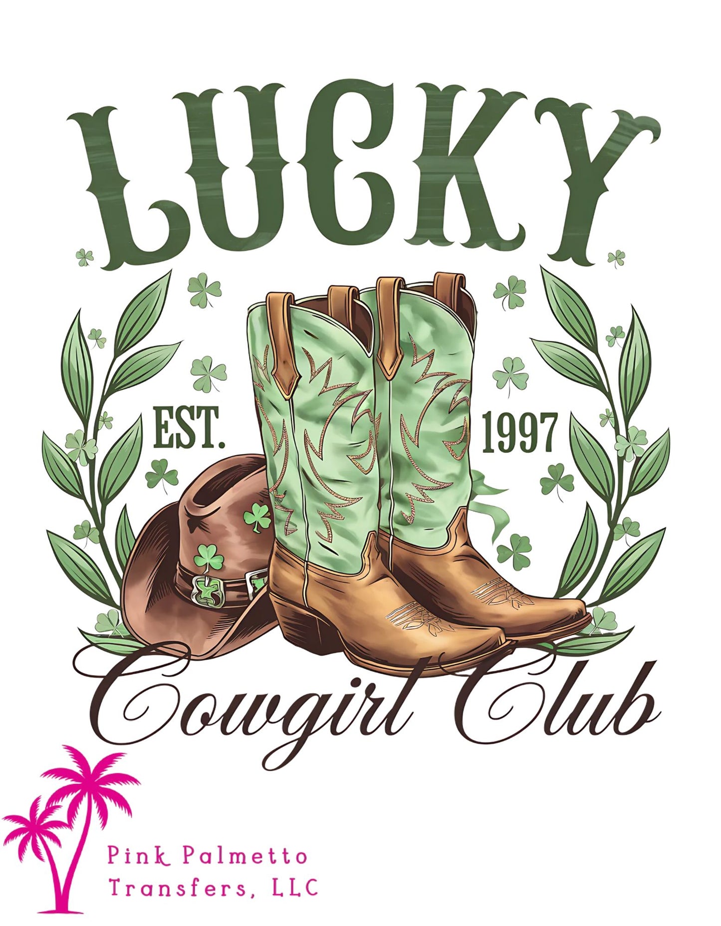 Lucky Cowgirl Club 10" DTF Transfer