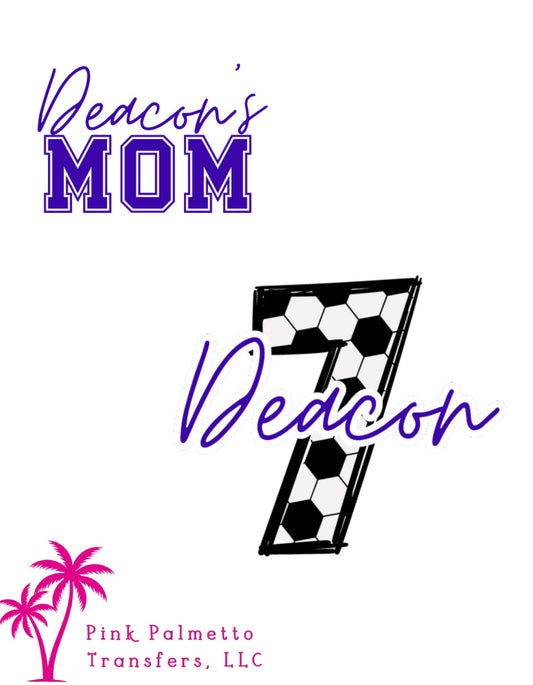 Custom Soccer Name/Number Bundle 4.5" and 12" DTF Transfers