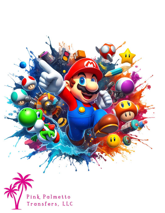 Mario Cart 10" DTF Transfer