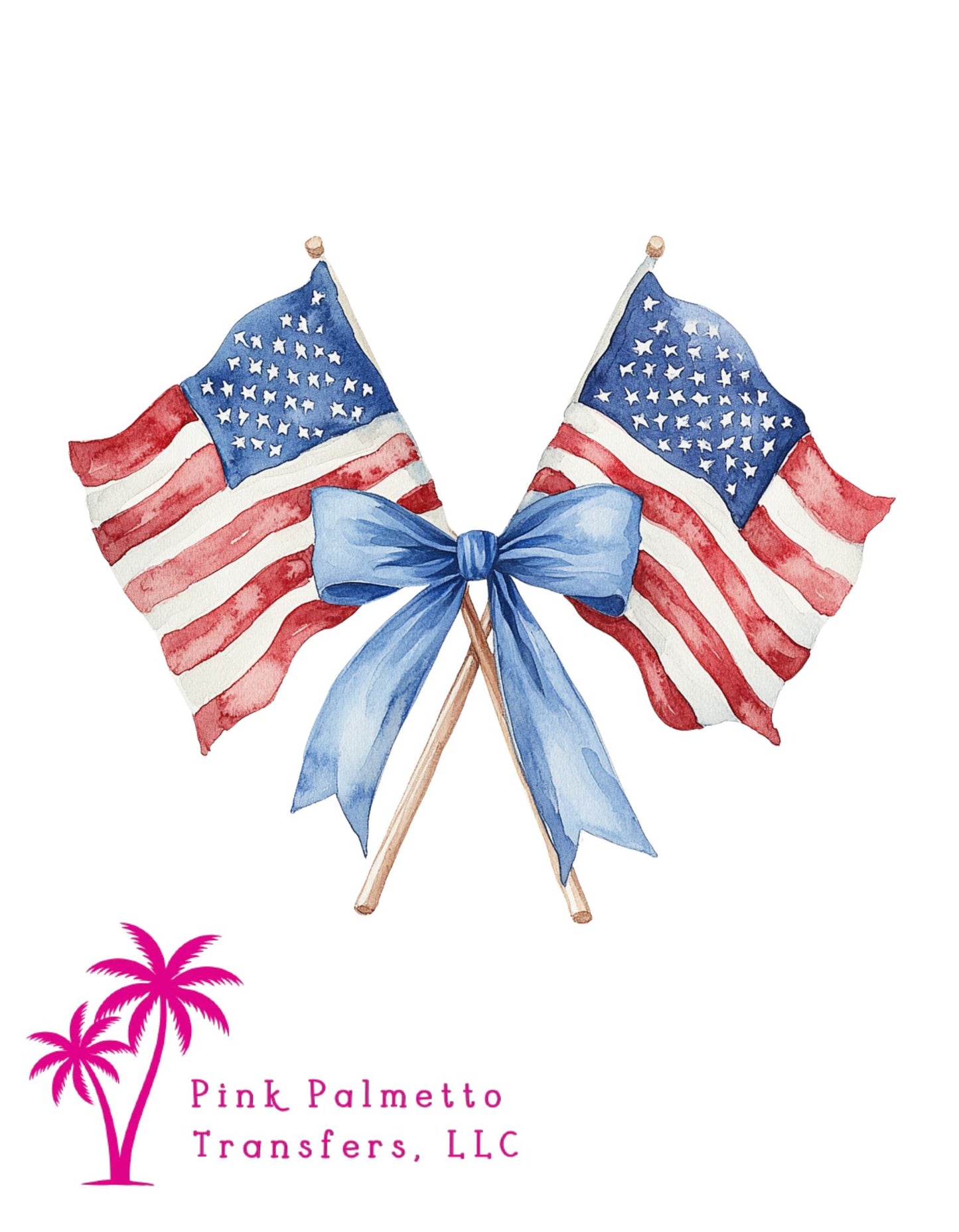 American Flag/Bow 12" DTF Transfer