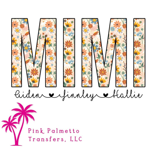 Custom Mimi w/ Names 10" DTF Transfer
