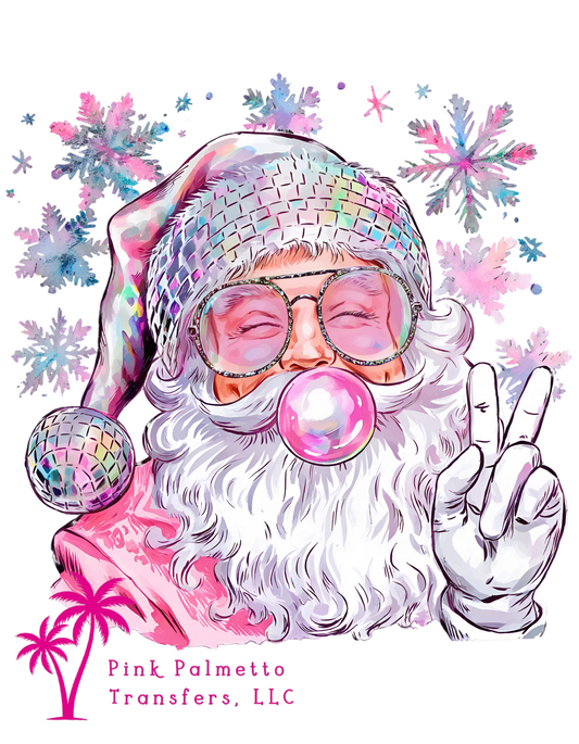 Pink Peace Santa 12" DTF Transfer