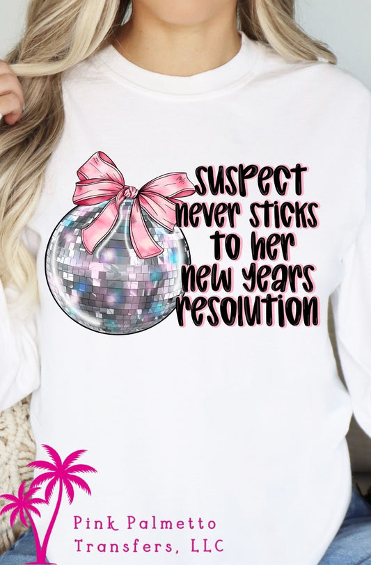 Suspect New Years Resolution Long Sleeve Tshirt