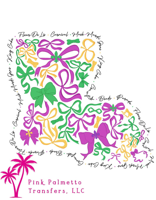 Louisianna Mardi Gras 10" DTF Transfer