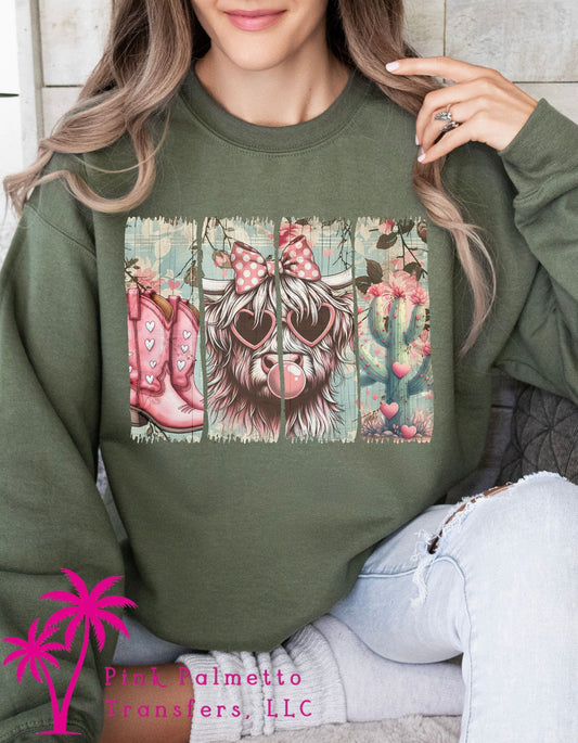 Vintage Cow Valentine Sweatshirt