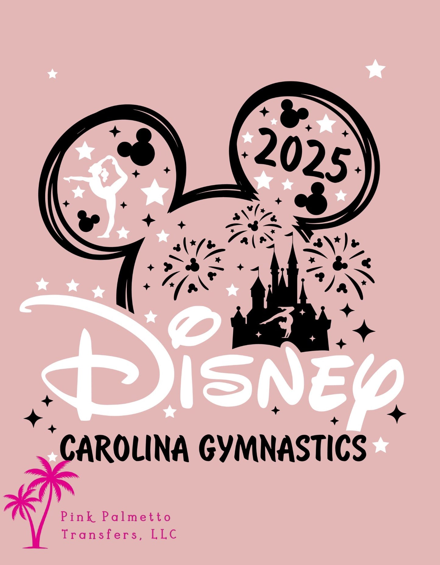 Disney Gymnastics White/Black 10" DTF Transfer