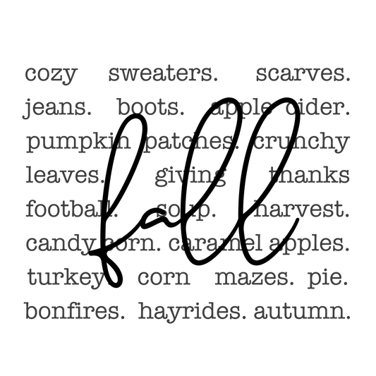 Fall words DTF Transfer