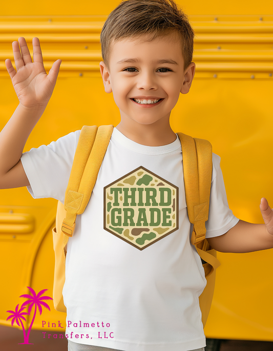 Custom Camo School Grade Youth Tshirt