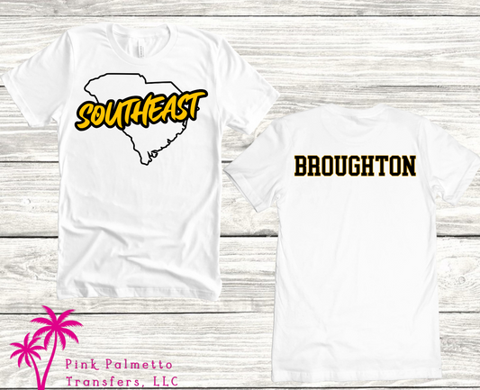Custom Southeastern Broughton White Tshirt