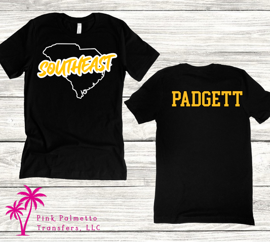 Custom Southeastern Padgett Black Tshirt
