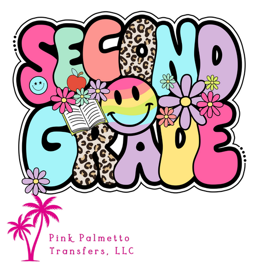 Second Grade Groovy 8" DTF Transfer