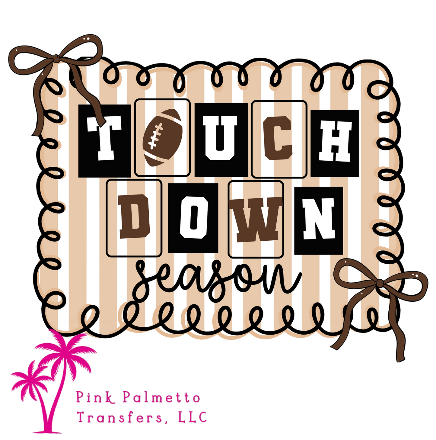 Custom Touchdown Season Blocks 12" DTF Transfer