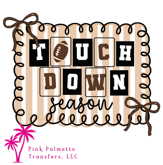 Custom Touchdown Season Blocks 12" DTF Transfer
