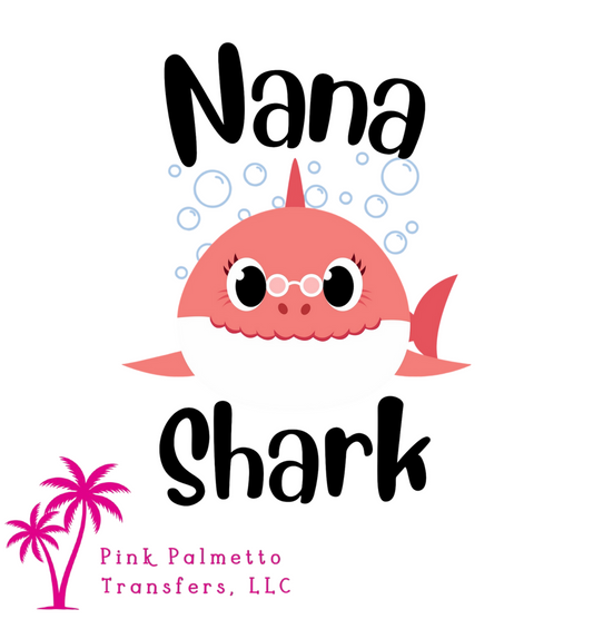Custom Nana Shark 10" DTF Transfer