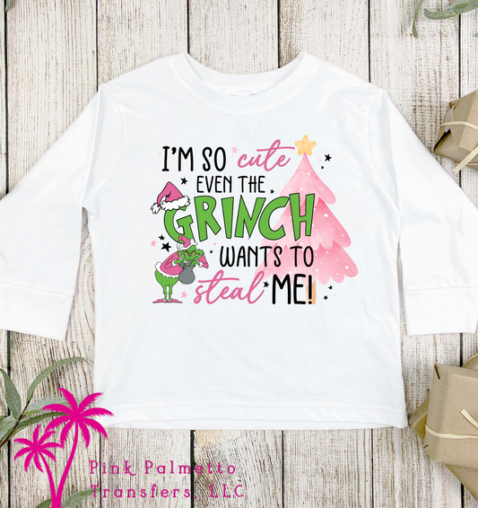 Grinch So Cute Long Sleeve Youth Tshirt