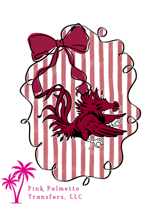 Striped Gamecocks 8" DTF Transfer