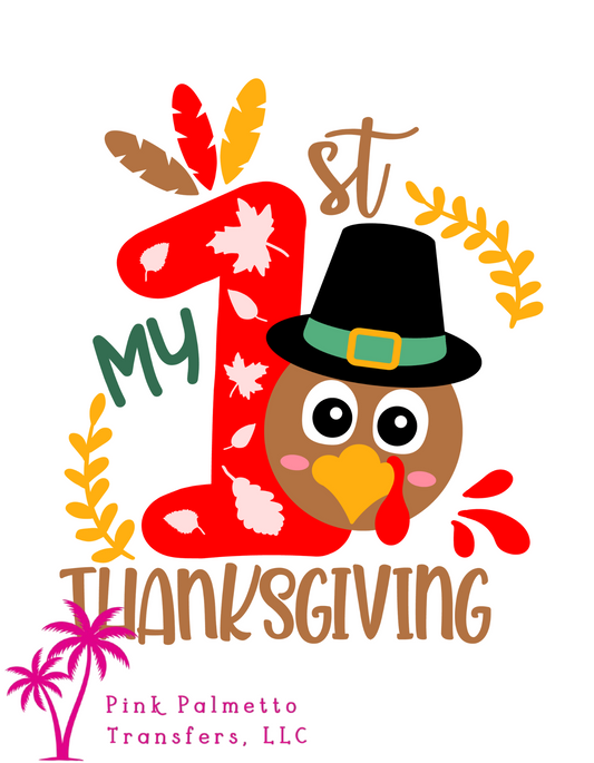 My First Thanksgiving Boy Turkey 5" DTF Transfer