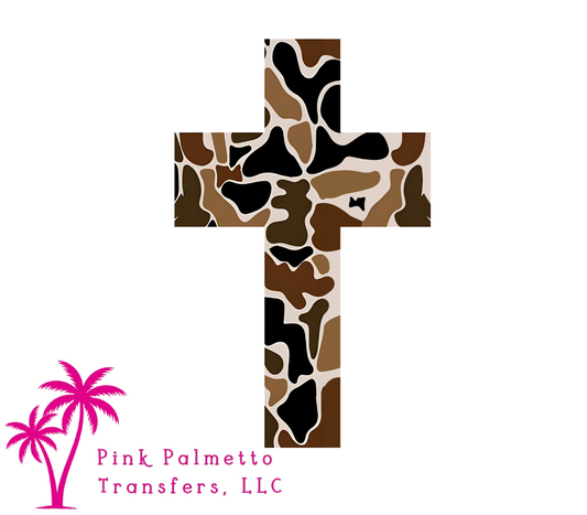 Camo Cross 4" DTF Transfer