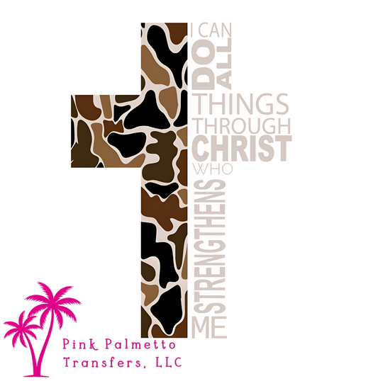 Cross w/ Words 12" DTF Transfer