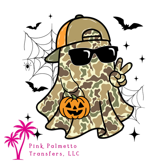 Camo Peace Ghost 8" DTF Transfer