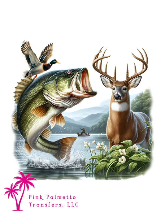 Bass/Deer 12" DTF Transfer