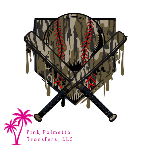 Red/Dark Camo Baseball 10" DTF Transfer