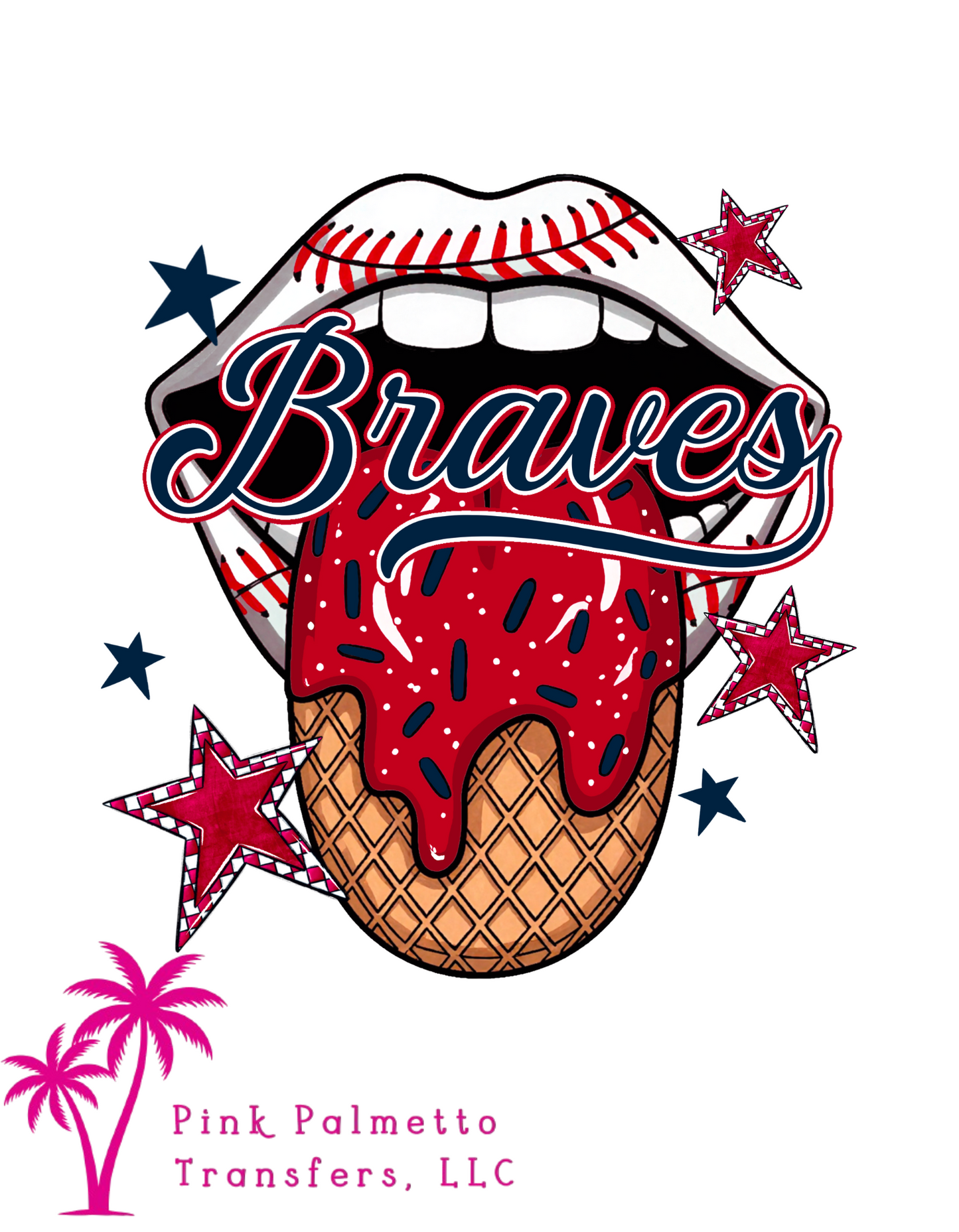 Braves Tongue 9" DTF Transfer