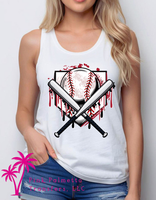 Garnet/Black Baseball Racerback Tank