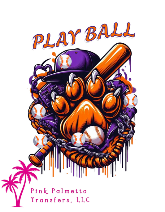 Play Ball Tigers 10" DTF Transfer