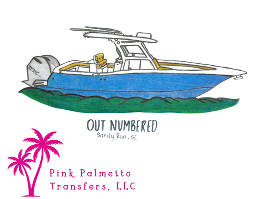 Out Numbered Boat 12" DTF Transfer