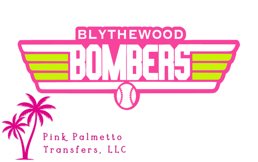 Neon Pink Blythewood Bombers 4" DTF Transfer