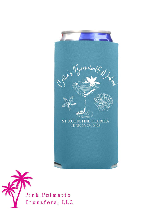 Callie Neon Blue Tall Koozie